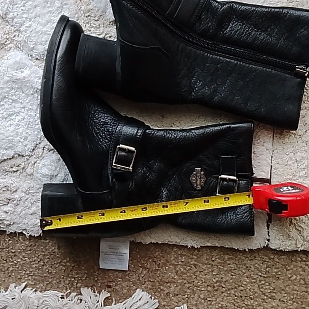 Harley Davidson Leather Buckle Boots 9 - Picture 7 of 16